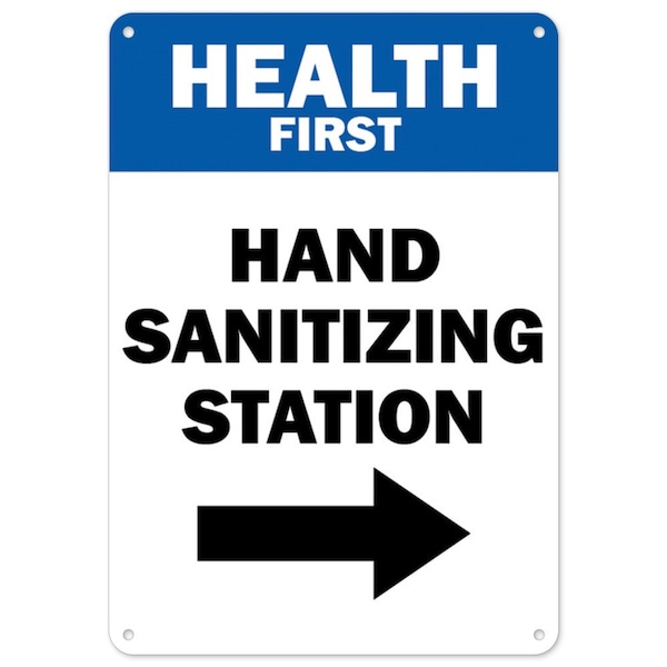Public Safety, Health First Hand Sanitizing Station, 18in X 12in Rigid Plastic, OS-NS-P-1218-25543
